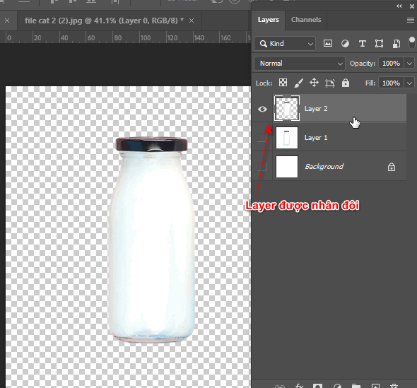 cách lấy chai ly thủy tinh trong suốt trong Photoshop